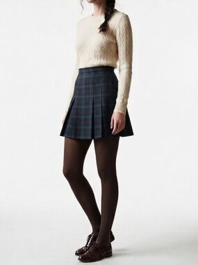 Braemar Vintage Tartan Plaid Pleated Skirt Dark Academia Preppy Size 12
